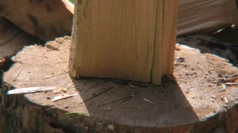 23 wood split  Vídeo Stock 506854