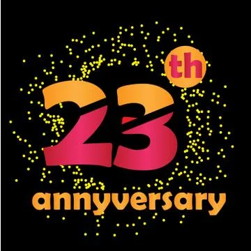 23 Year Anniversary Vector Template Design Illustration - Vector Stock Illustration