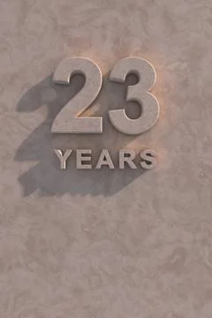 23 years 3d text Stock Illustration