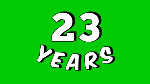 23 years text animation motion graphics cartoon on green screen Stock Footage 308229002