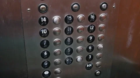2311 Elevator Button being Push to 14th Floor, HD Stock Footage 42687996