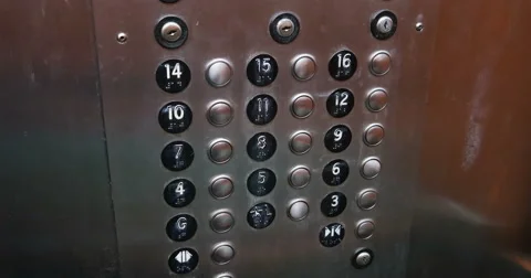 2311 Elevator Button being Push to 14th Floor, 4K Stock Footage 42688047