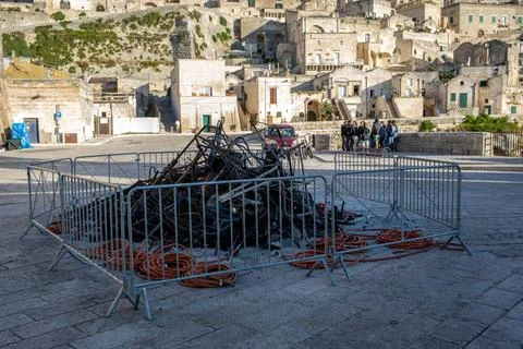 Matera, Italy - : Bond 25, Scenography elements used for explosion and ...