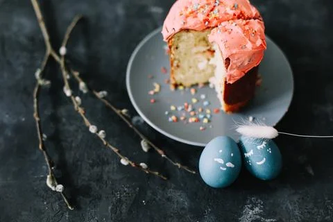 Plate  with  tasty  Easter  cake,  eggs  and  willow  branches  on  dark  background.  High  quality  photo xkwx cake,  traditional,  egg,  branches,  symbol,  card,  pastry,  baked,  natural,  cooking,  icing,  decor,  celebrate,  easter  eggs,  holiday  cake,  love,  willow  branches,  seasonal,  copy  space,  concept,  easter  cake,  dessert,  orthodox,  gourmet,  decoration,  colorful,  christian,  easter  decor,  table,  sweet,  easter  decorations,  multicolored,  homemade,  branch,  fresh,  willow,  ribbon,  rustic,  holiday,  decorative,  delicious,  easter,  festive,  season,  april,  pink,  blue,  springtime,  happy