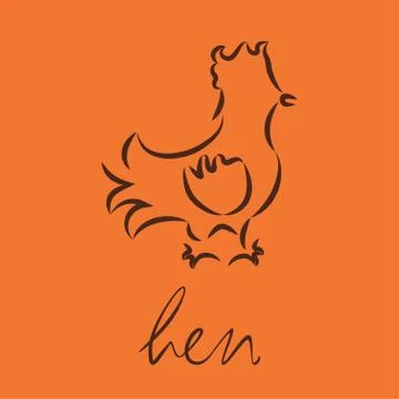 237 logo of hen Stock Illustration
