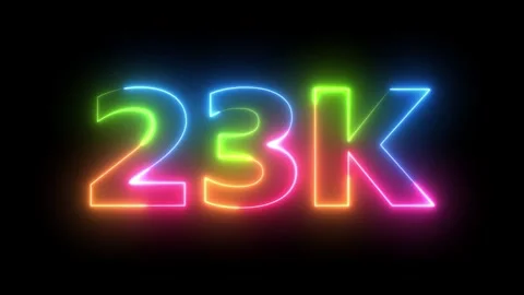 23K Neon Text Animation Vibrant Rainbow Glow Multicolored Illuminated Digit.. 動画素材 330418575