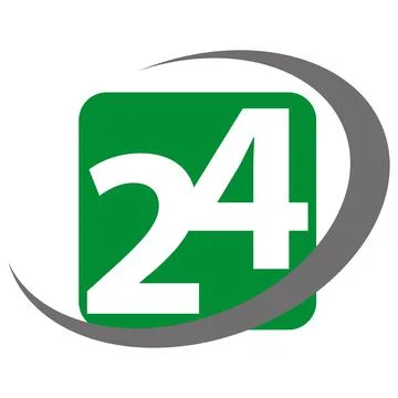 24, 24 hours, 24 hours logo, 24 hours sign, 24 logo Stock Illustration