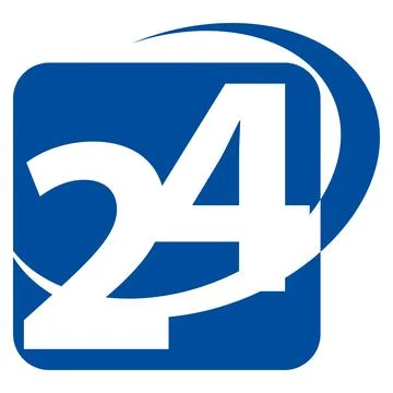 24, 24 hours, 24 hours logo, 24 hours sign, 24 logo Stock Illustration