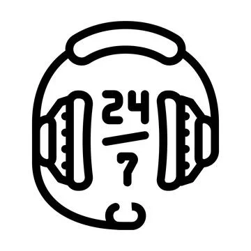 24 7 call center work line icon vector illustration イラスト素材