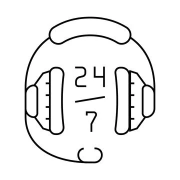24 7 call center work line icon vector illustration Stock Illustration