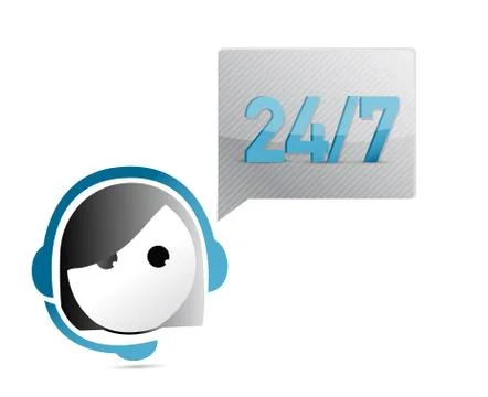 24 7 customer support illustration design Stock-Illustration