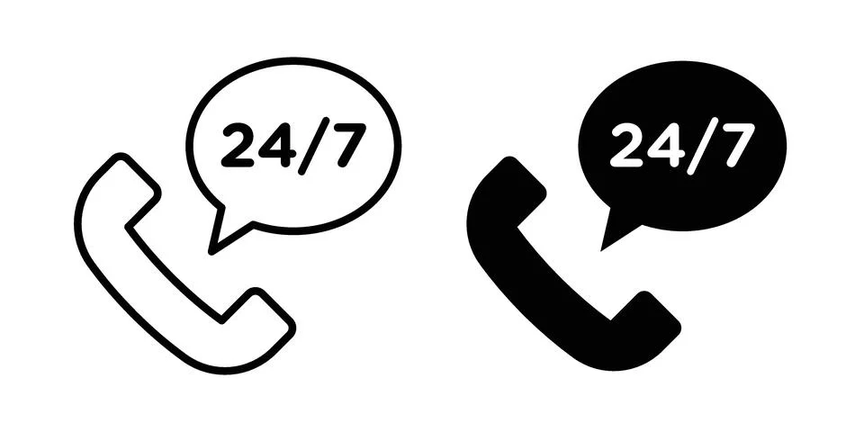 24 7 Emergency call services icon for web projects Stock Illustration