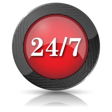 24 7 icon Stock Illustration