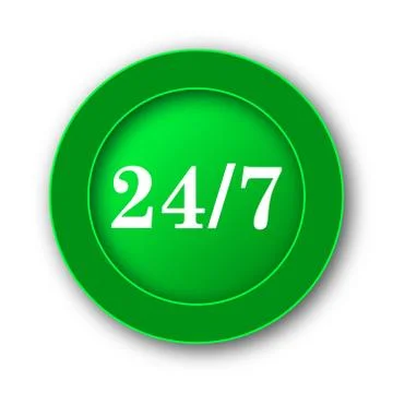 24 7 icon. Internet button on white background.. Stock Illustration