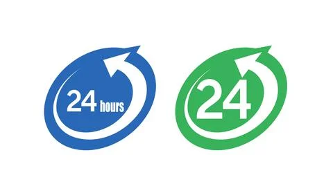 24 7 Icon or Logo Set Illustrazione stock