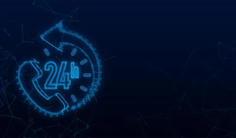 24-7 service concept. 24-7 open. sketch icon. Support service plexus icon Illustrazione stock