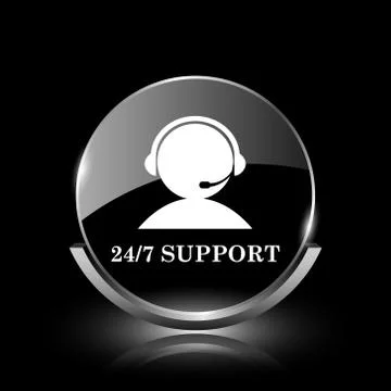 24-7 support icon Stock Illustration