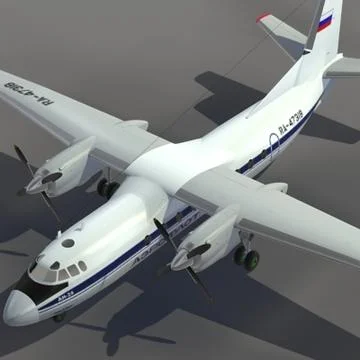 AN-24 Aeroflot (Russia) 3D Model