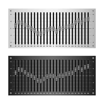 24 band audio equalizer isolated on white background, vector illustration 스톡 일러스트