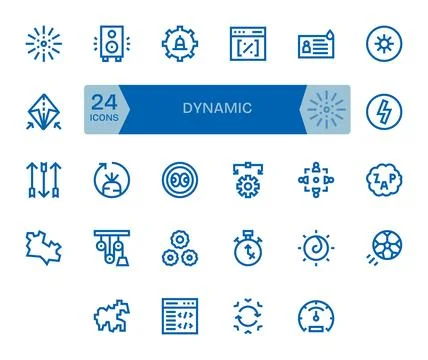 24 Bold Line Display Perfect Vector Icons tailored for Dynamic 128x128 inte.. Stock Illustration