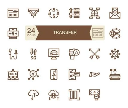 24 Bold Line Pixel Aligned Vector Icons crafted for Transfer Retina Ready a.. Stock Illustration