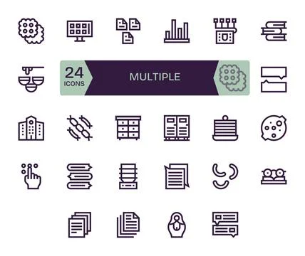 24 Bold Line PIXEL Perfect Designs for Multiple 128x128 Vector Icons Illustrazione stock