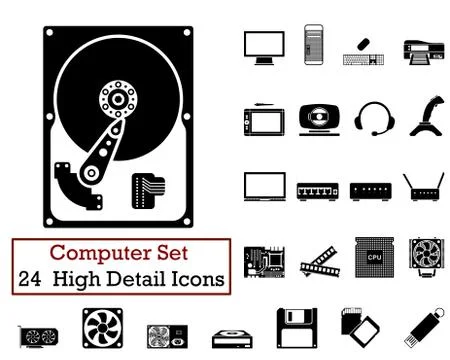 24 Computer Icons Stockillustratie
