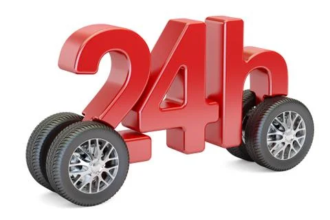 24 delivery concept, 3D rendering Stock Illustration