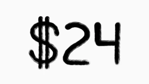 24 Dollar Hand Drawn Animation For Finance Currency Money Business Concept Stock Footage 304424599
