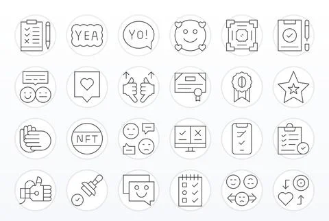 24 Editable 128x128 Vector Icons for Approval in elegant Thin Line design 스톡 일러스트