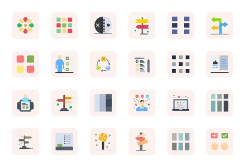 24 Editable Vector Icons themed around Choices in 256x256 Flat format イラスト素材