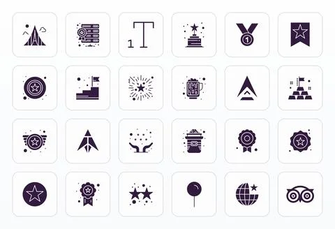 24 Glyph Display Perfect Vector Icons crafted for Top 256x256 applications Stock Illustration