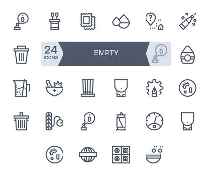 24 High Resolution Bold Line Vector Icons optimized for Empty PIXEL Perfect.. イラスト素材
