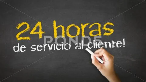 24 Hour Client Service Chalk Illustration (In Spanish)
