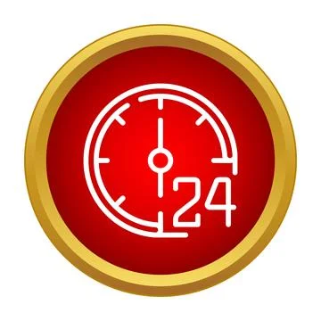 24 hour clock availability service icon Stock Illustration