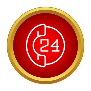24 hour customer support telephone service hotline icon Stock Illustration