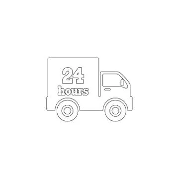 24 hour delivery. flat vector icon Stock Illustration