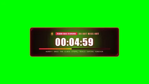 24 Hour Flash Sale Countdown Timer Clock on Green Screen Видео 345256789