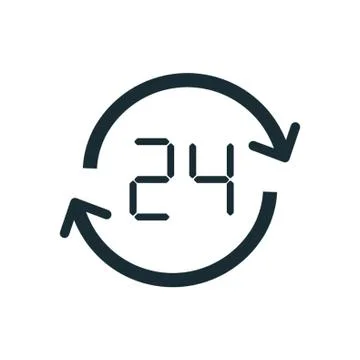 24 hour icon Stock Illustration