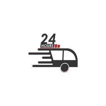 24 Hour icon logo vector illustration design Stock Illustration
