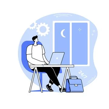 24 hour office access isolated cartoon vector illustrations. Stock Illustration