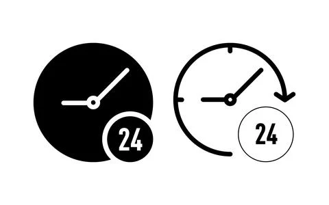 24-hour online icon vector illustration. Stock Illustration