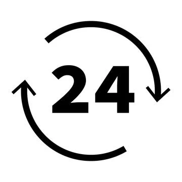 24-hour open icon. Open for business. Vector. Stock Illustration