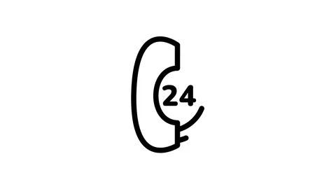 24 Hour Phone Support Icon Stock Footage 335592137