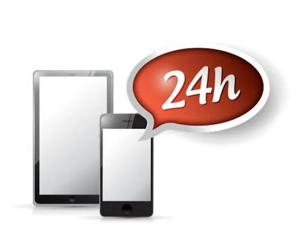 24 hour service customer technology support. illustration design Stock Illustration