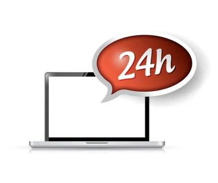 24 hour service customer technology support. illustration design Stock Illustration