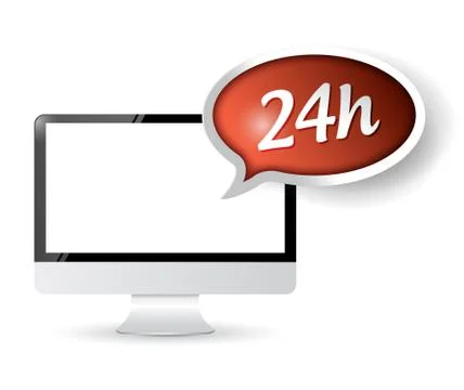 24 hour service customer technology support Stock Illustration
