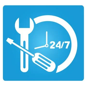 24 hour service Illustrazione stock