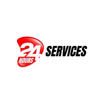 24 hour service logo vector icon. Standby 24/7 sign day/night services button Stock Illustration
