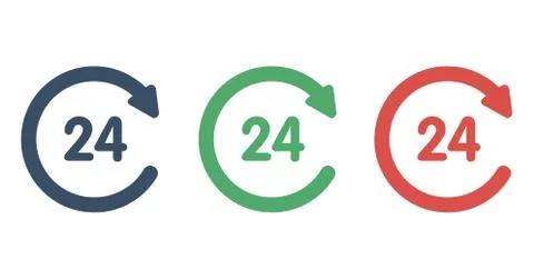 24 hour service vector icon. Logo element illustration. Simple 24 hour service Stock Illustration